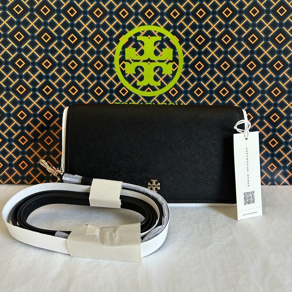 Tory Burch Emerson Mini Crossbody Bag Black Gold
